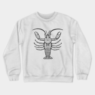 Crayfish or Crawdad or Mudbug Ink Art - animal design - light colors Crewneck Sweatshirt